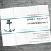 Anchor Wedding Set - Nautical Wedding Invitation, RSVP Card, Save the Date and Wedding Insert