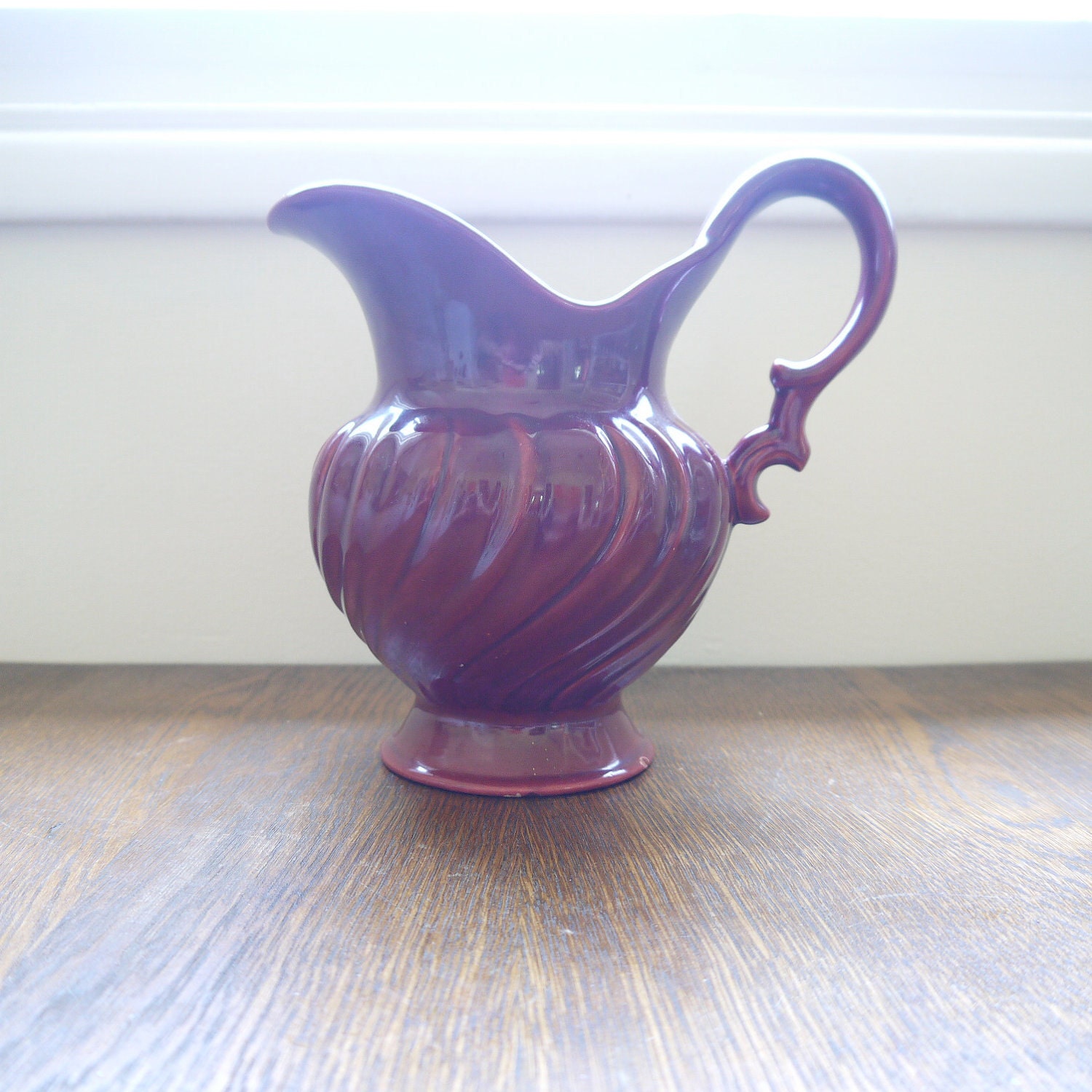 Vintage Franciscan pottery maroon pitcher-Coronado pattern