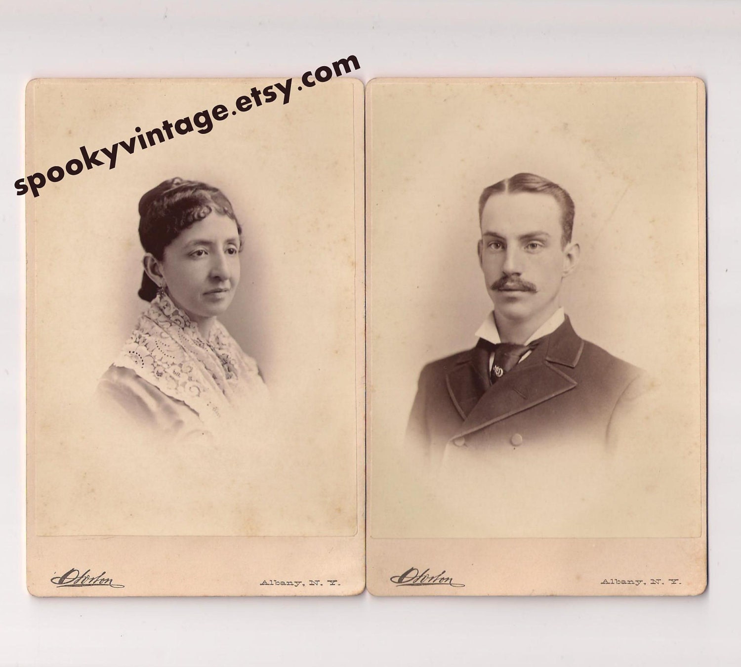 Antique Cabinet Card Photographs - Odd Couple (1800s)