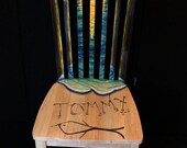 Hand painted beach theme chair