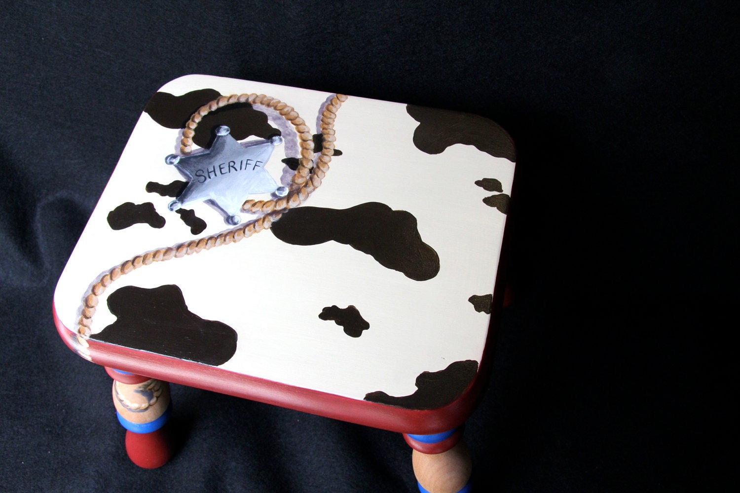 Hand painted CUSTOMIZED western footstool