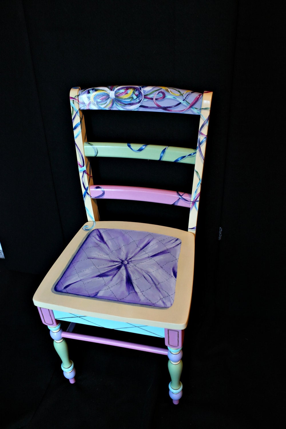 Hand painted trompe l'oeil chair