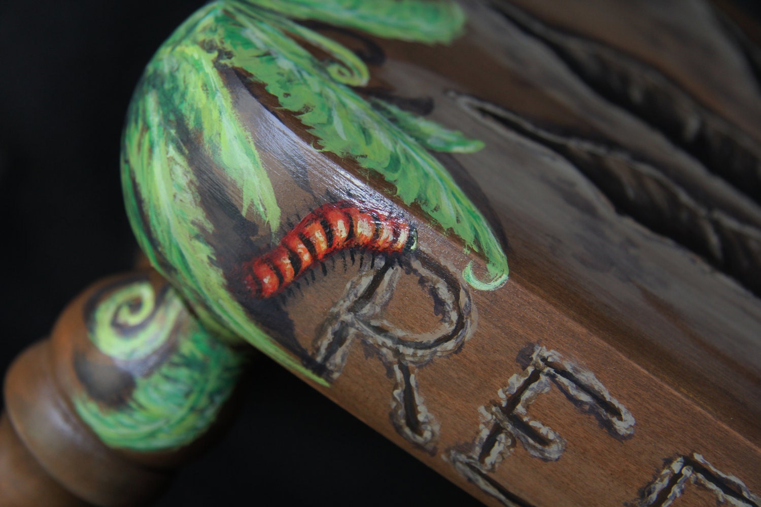Handpainted dinosaur footprint child's footstool