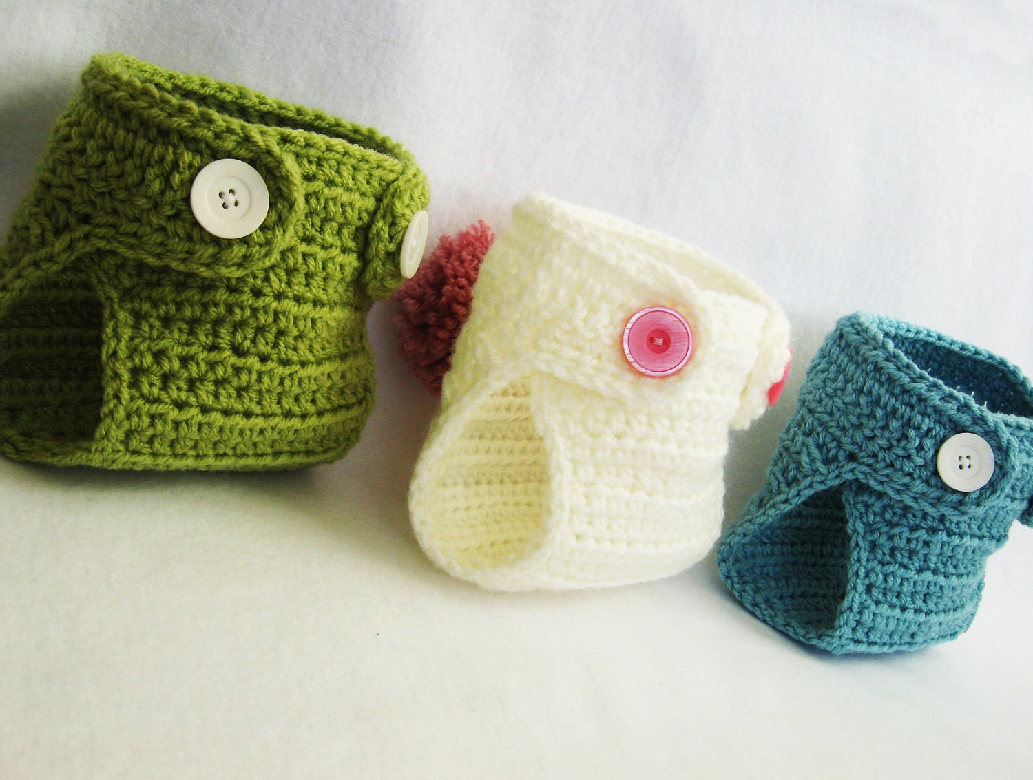 CROCHET Baby PATTERN Diaper Cover with BONUS Pom-Pom bunny/bear tail (5 sizes included) Instant Download