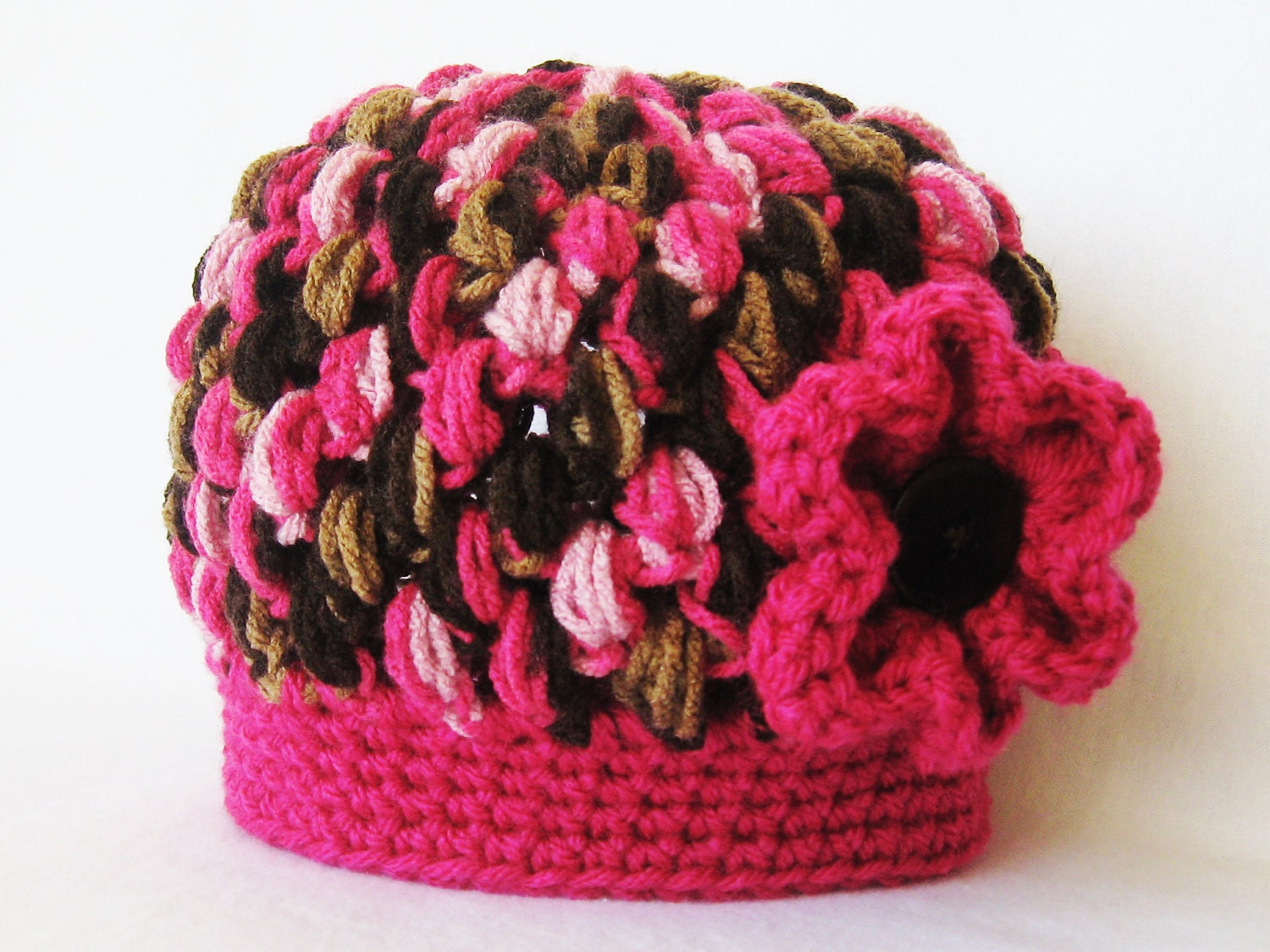 CROCHET PATTERN Zebra Puff Stitch Beanie (6 sizes from newborn-adult) Instant Download