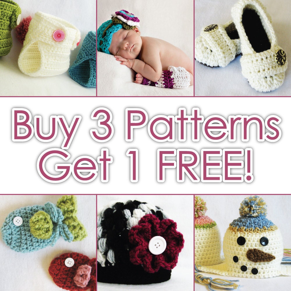 Crochet Pattern SALE: Buy 3 PATTERNS Get 1 FREE (Permission To Sell Finished Items)