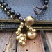Black balls brass bracelet