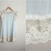 Vintage 50s Mod Sky Blue Sheer Peignoir Nightgown lace Robe. One Size