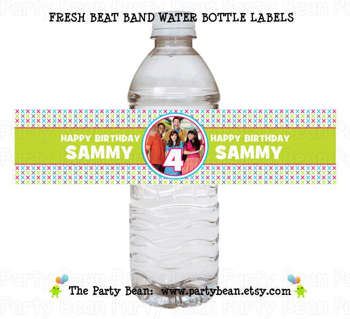 Fresh Beat Band Water Bottle Labels- Birthday Party -Digital File - You Print Il_170x135