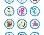 Blues Clues Birthday Cupcake Toppers - Stickers -Tags: Digital pdf File YOU PRINT - 2 Inch Circles Il_170x135
