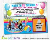 Pool Party - Fresh Beat Band Birthday Invitation: - ROCK STAR - Digital File - You Print - invite - Customized - with photo Il_170x135