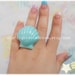 Mint Green Seashell Adjustable Resin Ring