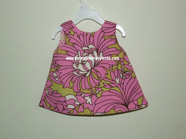 Open Back Reversible Infant/Toddler  Dress from Amy Butler Daisy Chain Fabric