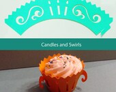 Candles & Swirls Cupcake Wrapper (cwt-015) - Made To Order