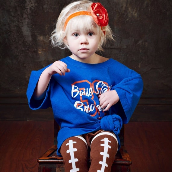 PACKAGE: Football Leg Warmers Leggings with Ruffled Ankles & Football Bow package CUSTOMIZED