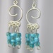 Sky Blue and Silver Spiral Earrings
