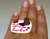 Kawaii Cute Japanese Ring - Chocolate Ice Cream Gourmet Dessert