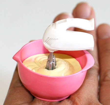 Kawaii Miniature Food Ring - Hand Mixer and Bowl