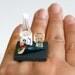 Kawaii Japanese Miniature Food Ring - Saki Bottle and Cup with Maki Sushi