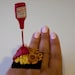 RESERVED for a Special Customer - Kawaii Miniature Food Floating Ring - French Fries and Onion RIngs with Ketchup
