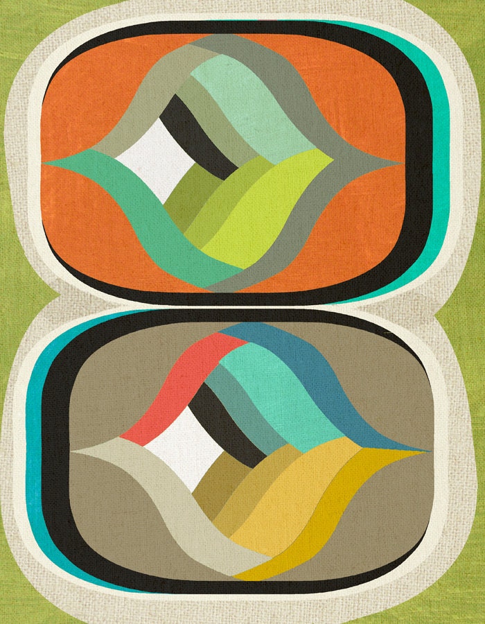 mod pods, mid century design art print