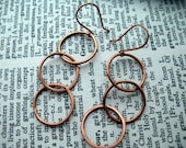 Real Wheels: handmade copper hoop earrings by alwaysgreener