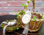 Personalized You Pick The Colors Custom Bird Nest Ring Bearer Rustic Flower Girl Basket  Elegant Vintage Shabby Chic Wedding Decorations