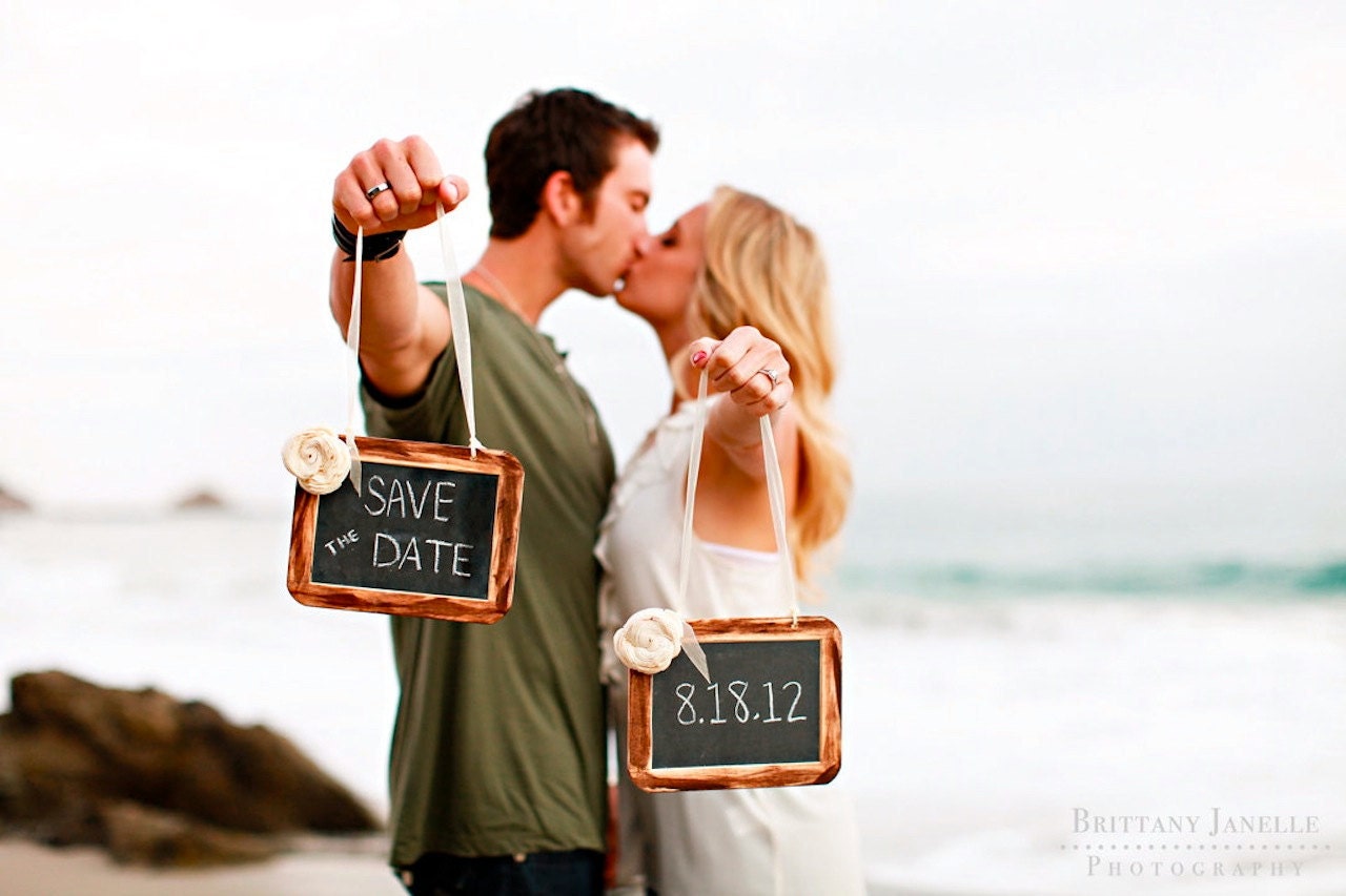 Two 5"x7" Chalkboard Photo Prop Shabby Chic Elegant Vintage Rustic Menu Message Boards Showers Weddings Parties Bride and Groom
