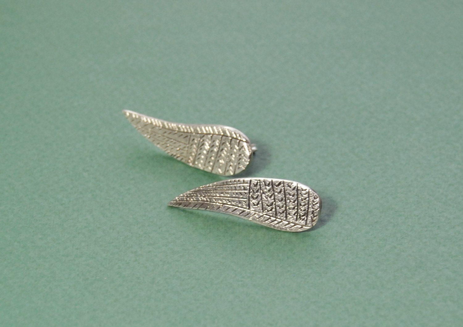 Silver wing earrings