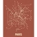 Paris Lineposter Screen Print - Brick Red/Tan