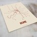 Rome Lineposter Screen Print - Newsprint/Maroon