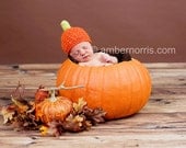 Crochet NEWBORN Pumpkin Beanie Photography Prop