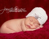 Crochet NEWBORN Flapper Jeweled Beanie Photography Prop