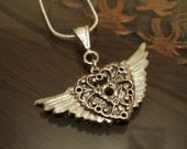Victorian Silver Heart Necklace