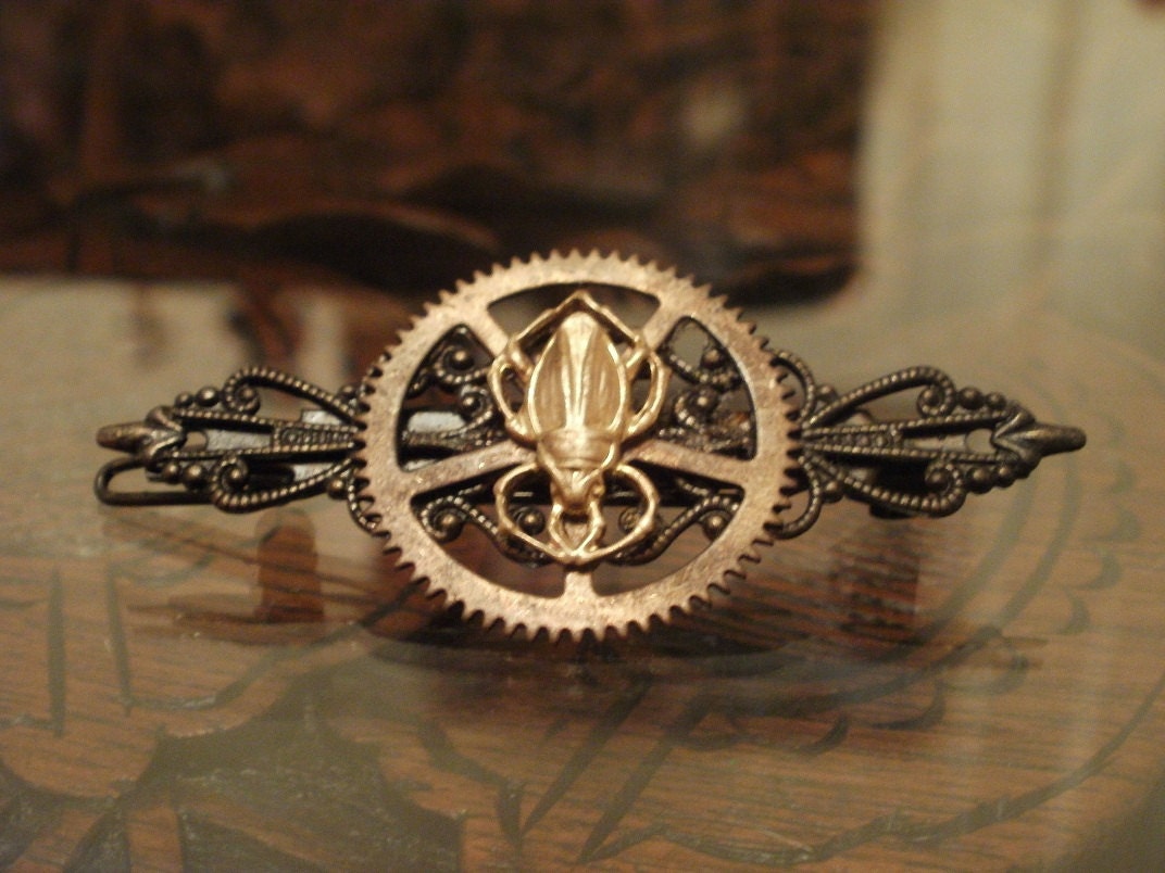 Steampunk Scarab Barrette