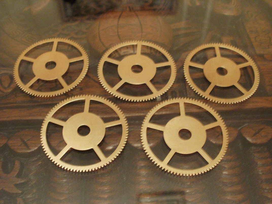 Large Brass Gears 38mm across-- Steampunk and Scrapbooking Supplies