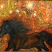 Original Hand Painting, "Blazing Black Stallion of the Universe"