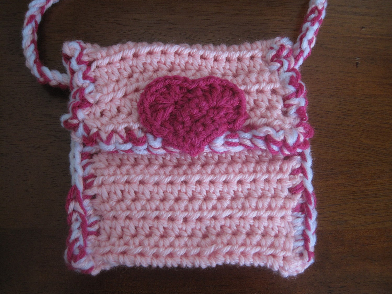 Crocheted Girl's Purse in Pink