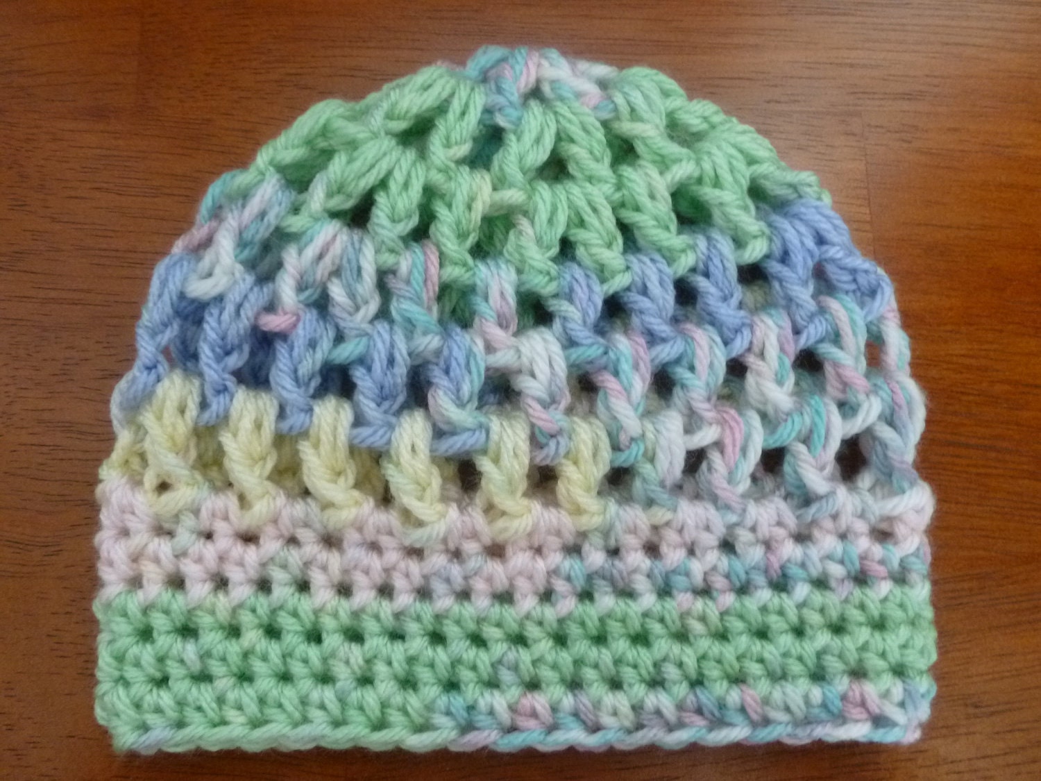 Crochet Puff Stitch Hat  Size Newborn - Ready to Ship -