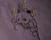 Blue Panda Embroidered Laptop Bag Messenger Bag Purse Tote
