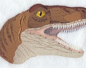 Velociraptor Head Embroidered Flour Sack Hand/Dish Towel
