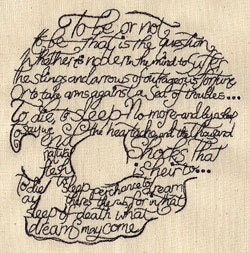 Writer Shakespeare To Be or Not to Be Hamlet Embroidered Flour Sack Hand/Dish Towel