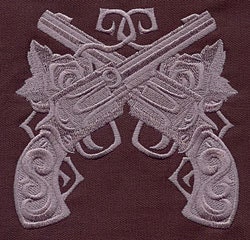 Baroque Pistols Revolvers Embroidered Flour Sack Hand/Dish Towel