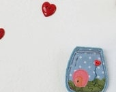 Pink Marshmallow House Terrarium Brooch