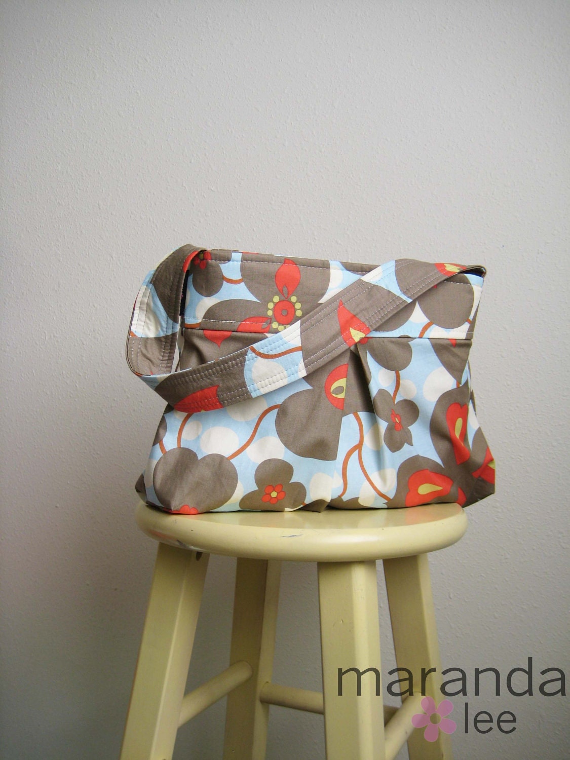 Chloe Pleated Purse - Hobo - Shoulder Bag  in Morning Glory - 3 Pockets - Bridesmaid Gift