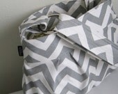 Emma Chevron Messenger Bag Purse with 3 Pockets Gray Chevron - Cross body-  Zig Zag - Custom Lining Adjustable Strap