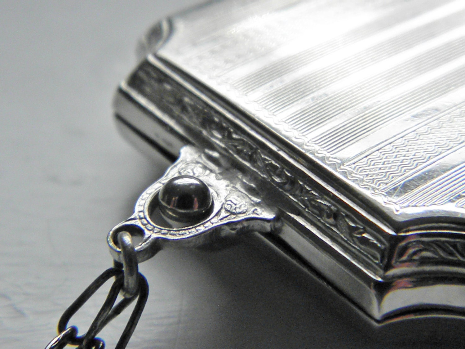 Vintage Art Deco Silver Dance Coin Compact Purse