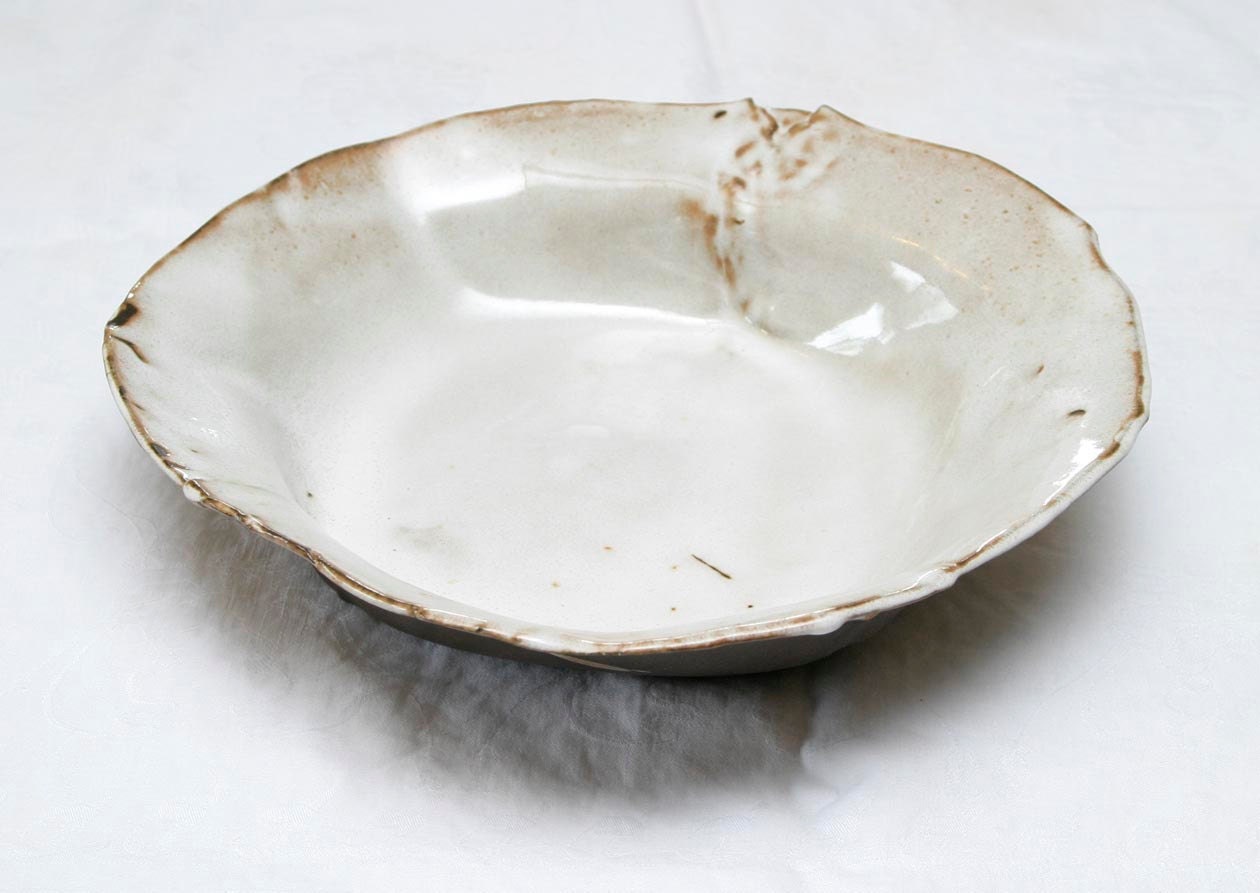 Rustic White "Salt" Serving Bowl