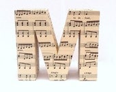 Sheet Music 3D Freestanding Letters Any Amount Handmade Initial Number Custom Vintage Homeware