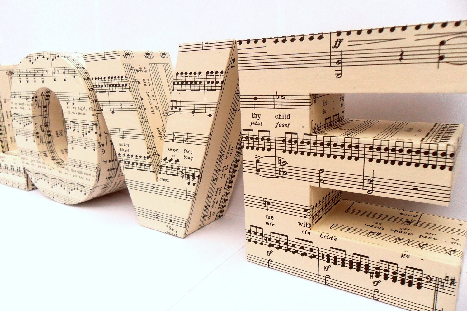 LOVE 3D Freestanding Lettering Sheet Music Maps Custom Home Decoration Wedding Present Ornament